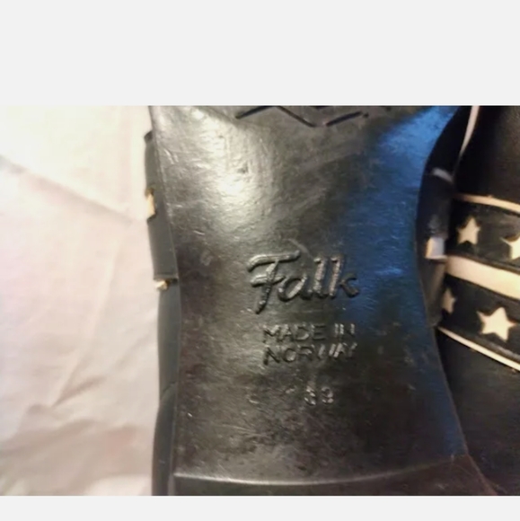 Vintage Falk 3-Pin Cross Country Ski Leather Boots Shoes Size 33 Norway Nordic - Picture 7 of 8